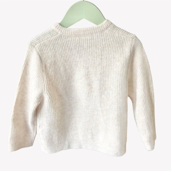 🪴5/$30 Zara 2-3 Years Toddler White Cream Knit Cardigan Sweater Fall Winter Coz - Picture 2 of 4